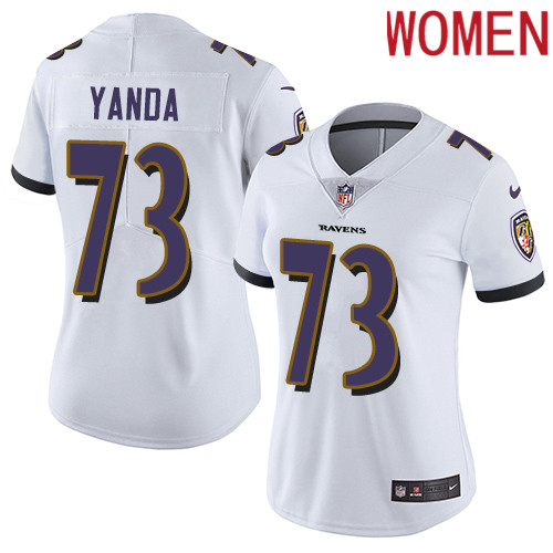 2019 Women Baltimore Ravens #73 Yanda white Nike Vapor Untouchable Limited NFL Jersey->women nfl jersey->Women Jersey